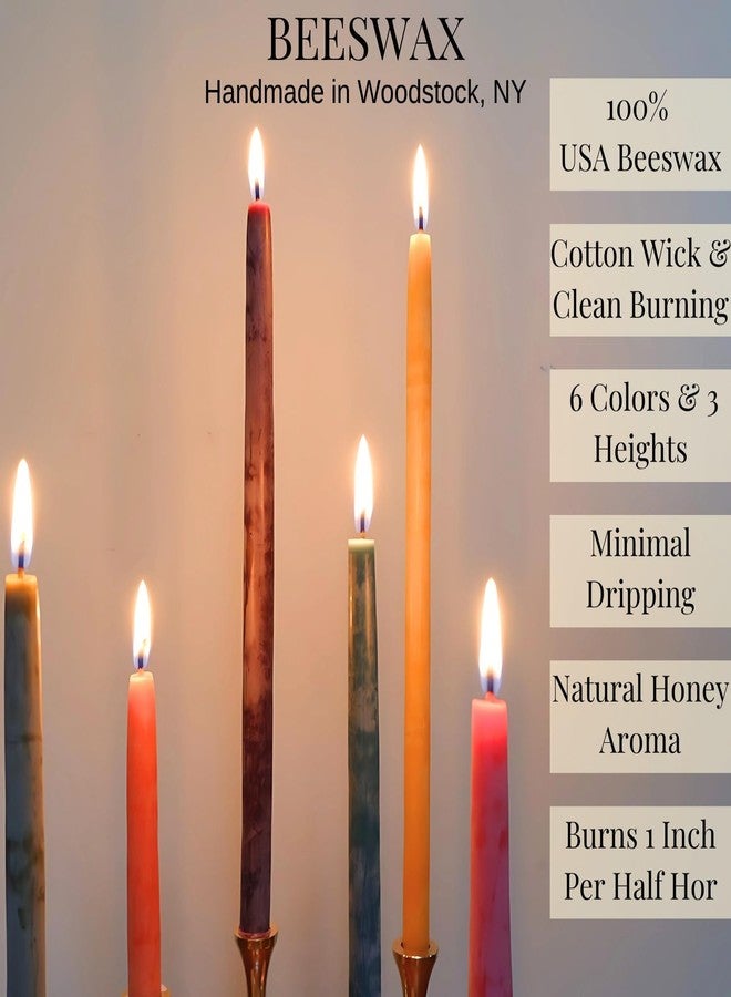 Candlestock Beeswax Taper Candles - 1/2" Diameter, Pure 100% Natural USA Beeswax, Cotton Wick, Dripless, Long-Burning, Handmade in Woodstock- 1 Pair of Half Inch Tapers (Natural, 4 Inch) - Image 3